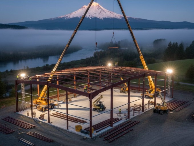 Industrial Steel Construction In Oregon For Warehouses And Plants